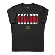 Umbro Mens England Stacked Soccer T Shirt Black, S-L