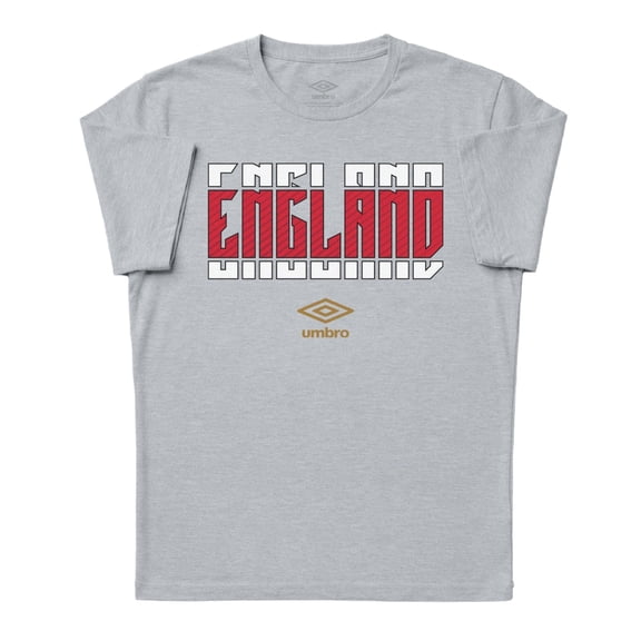 Umbro Men's England Stacked Soccer T Shirt (Grey Heather, S-XXXL)