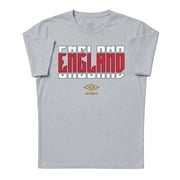Umbro Mens England Stacked Soccer T Shirt Grey Heather, S-L