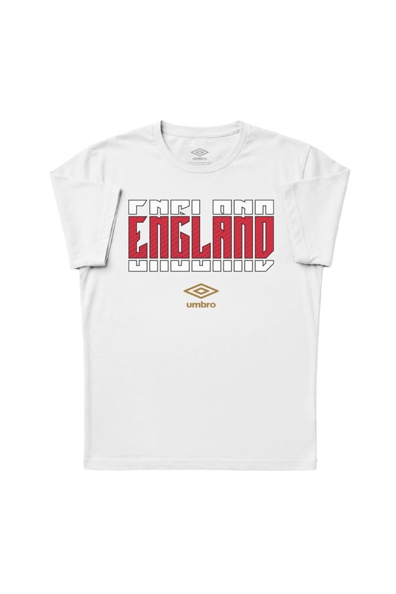 Men's England Stacked Soccer T Shirt (White, S-XXXL)