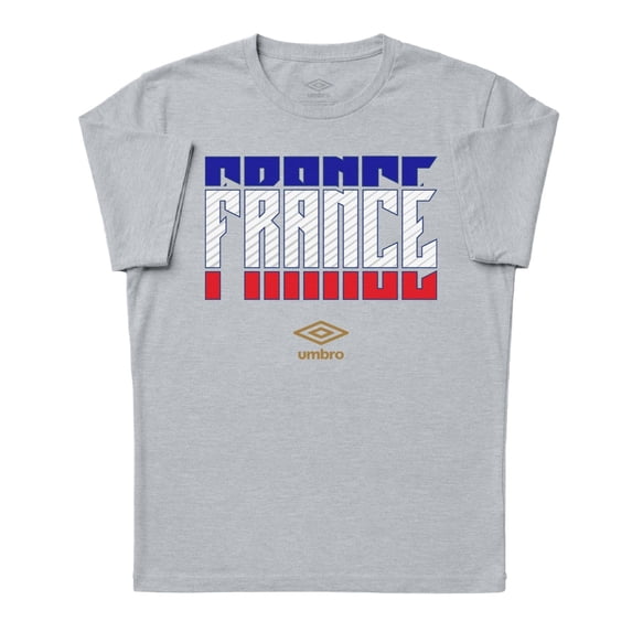 Umbro Men's France Stacked Soccer T Shirt (Grey Heather, S-XXXL)