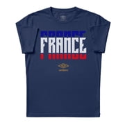 Umbro Mens France Stacked Soccer T Shirt New Navy, S-L