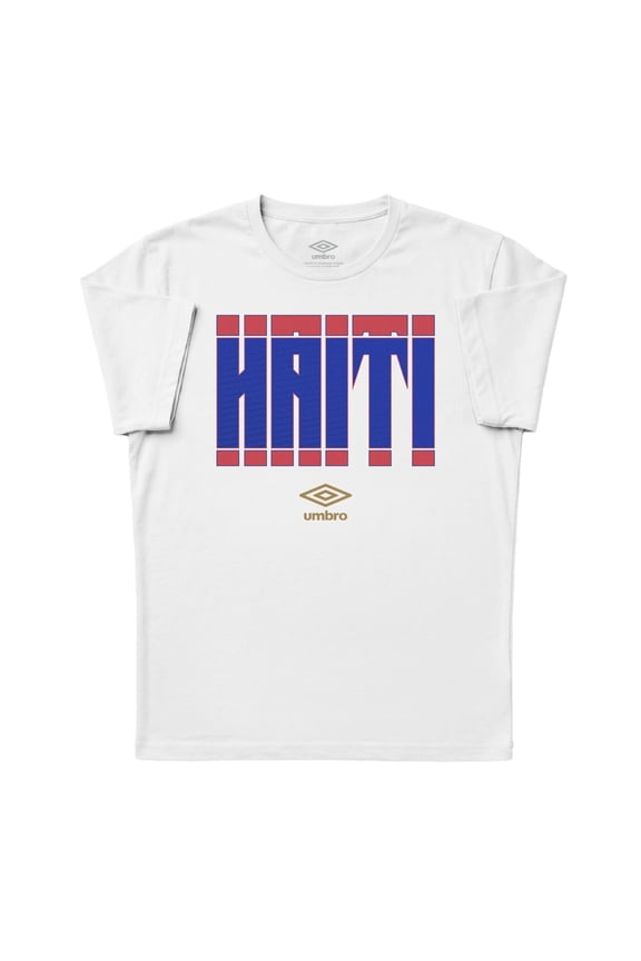 Men's Haiti Stacked Soccer T Shirt (White, S-XXXL)