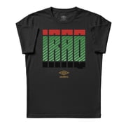 Umbro Mens Iraq Stacked Soccer T Shirt Black, S-L