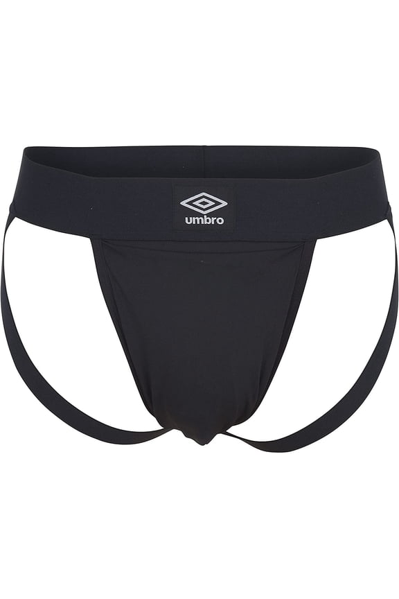 Men's Jock Strap Athletic Performance Underwear Cup Pocket Black 2X