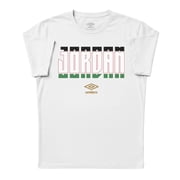 Umbro Mens Jordan Stacked Soccer T Shirt White, S-L