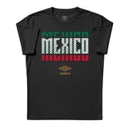 Umbro Men's Mexico Stacked Soccer T Shirt (Black, S-L)