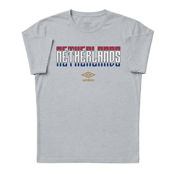 Umbro Men's Netherlands Stacked Soccer T Shirt (Grey Heather, S-XXXL)