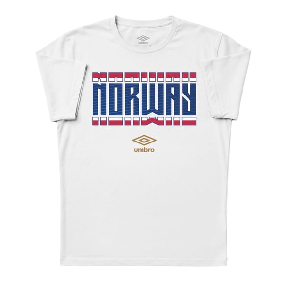 Umbro Men's Norway Stacked Soccer T Shirt (White, S-XXXL)