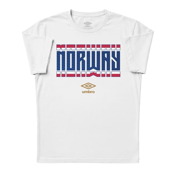 Umbro Men's Norway Stacked Soccer T Shirt (White, S-XXXL)