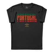 Umbro Mens Portugal Stacked Soccer T Shirt Black, S-L