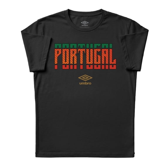 Umbro Men's Portugal Stacked Soccer T Shirt (Black, S-XXXL)