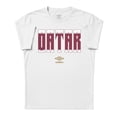 thumbnail image 1 of Umbro Men's Qatar Stacked Soccer T Shirt (White, S-XXXL), 1 of 4
