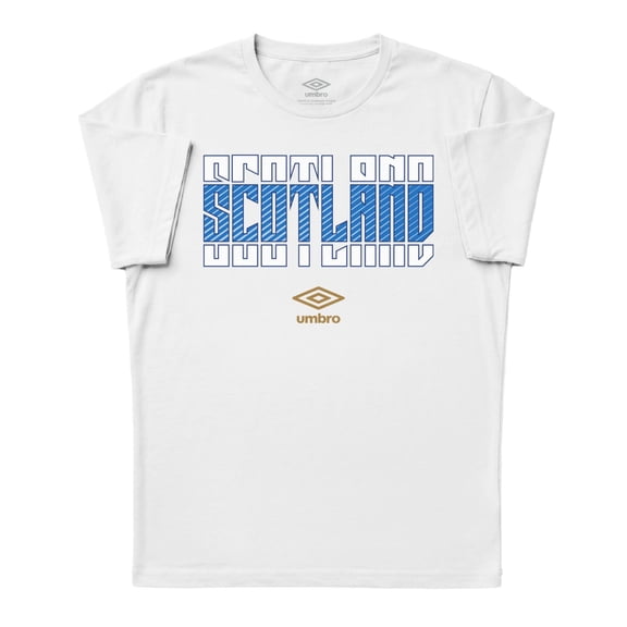 Umbro Men's Scotland Stacked Soccer T Shirt (White, S-XXXL)