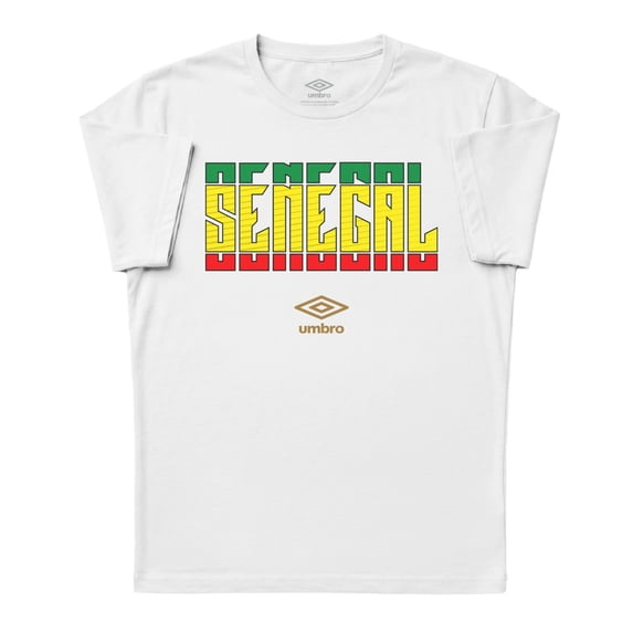 Umbro Men's Senegal Stacked Soccer T Shirt (White, S-XXXL)