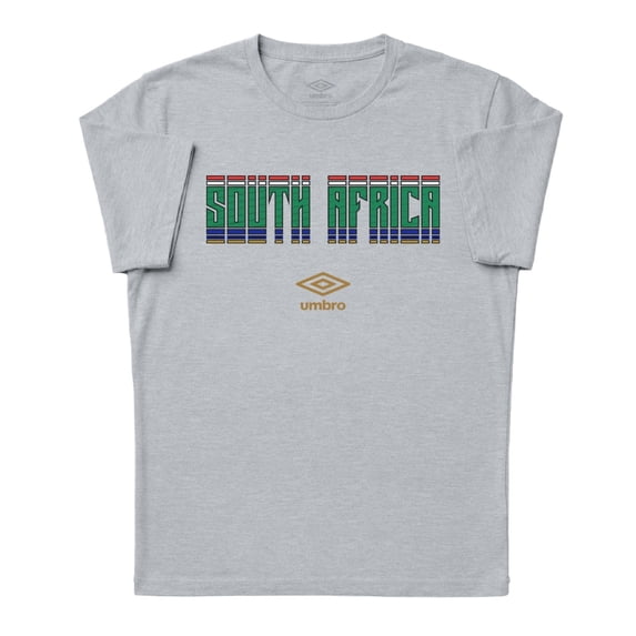 Umbro Men's South Africa Stacked Soccer T Shirt (Grey Heather, S-XXXL)