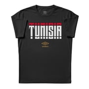 Umbro Mens Tunisia Stacked Soccer T Shirt Black, S-L