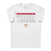 Umbro Men's Tunisia Stacked Soccer T Shirt White, S-L