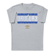 Umbro Mens Uruguay Stacked Soccer T Shirt Grey Heather, S-L