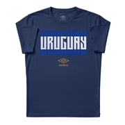 Umbro Mens Uruguay Stacked Soccer T Shirt New Navy, S-L