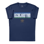 Umbro Mens Uzbekistan Stacked Soccer T Shirt New Navy, S-L