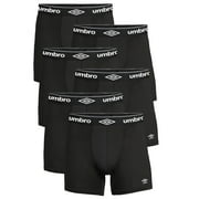 Umbro Mens Boxer Briefs Active Performance Breathable Underwear for Men, Black Large 6-Pack
