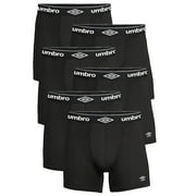 Umbro Mens Boxer Briefs Active Performance Breathable Underwear for Men, Black XL 6-Pack