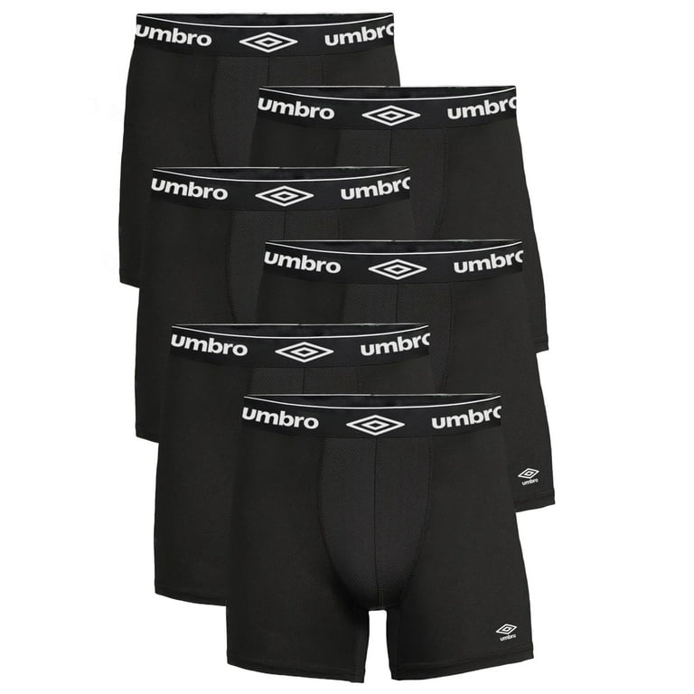Umbro Mens Boxer Briefs Active Performance Breathable Underwear for Men Black Small 6 Pack Walmart