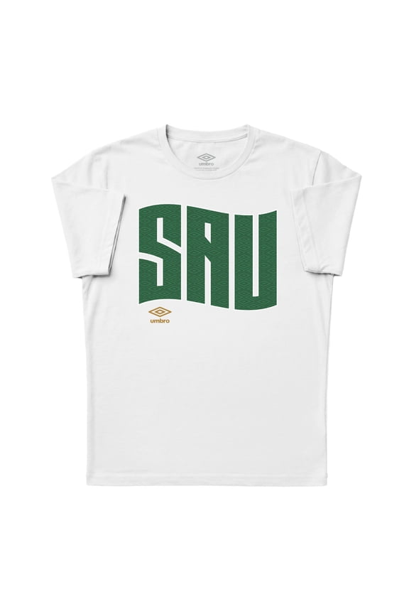 Mens Saudi Arabia Wavy Logo T Shirt (White, S-XXXL)