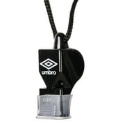 Umbro Pro Series Coach Whistle with Adjustable Cord, Black, Plastic