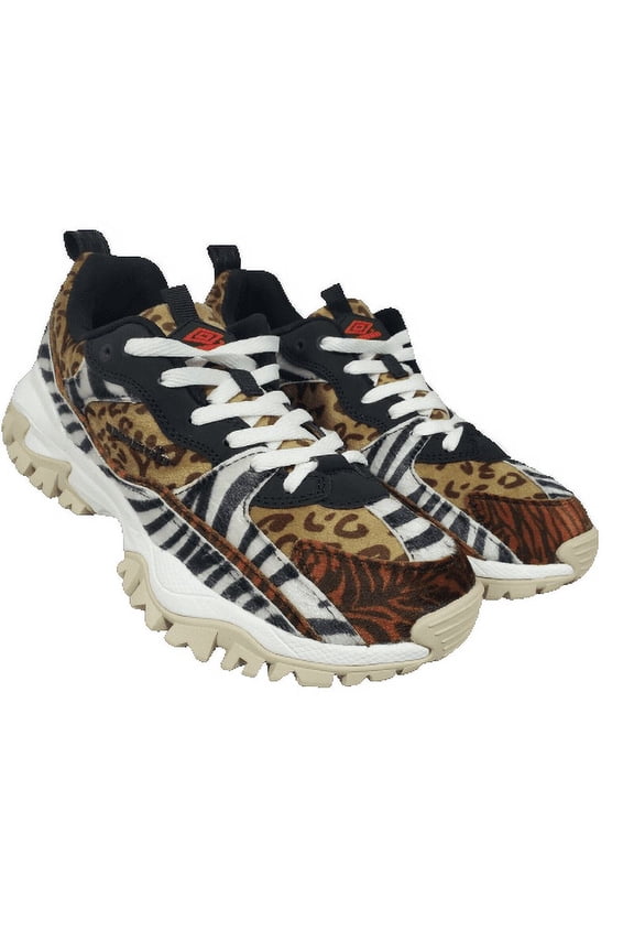 Tiger Sneaker Womens Brown Bumpy Animal Leopard Zebra Gym Shoes Logo Size 8.5