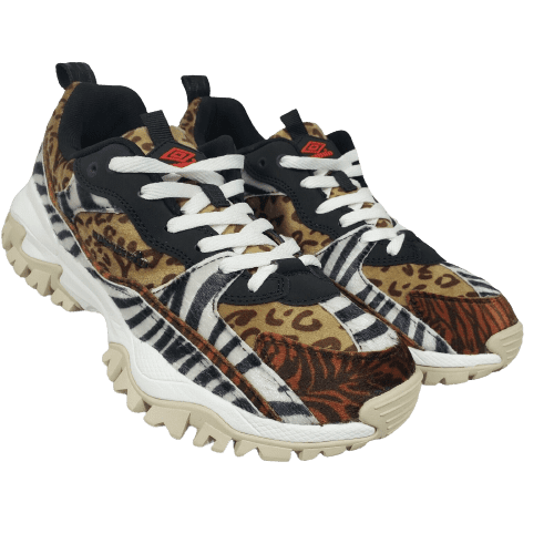 Umbro Tiger Sneaker Womens Brown Bumpy Animal Leopard Zebra Gym Shoes