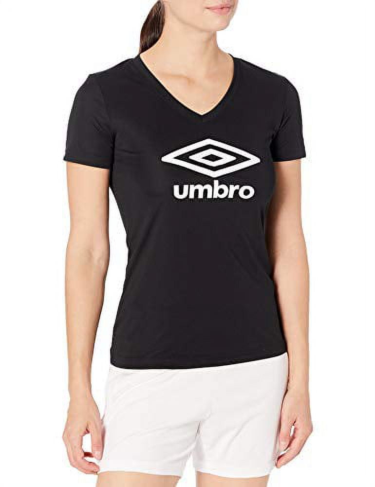 ★UMBRO★ Women's Slim Fit Short Sleeve T-shirt Black UQ222C Umbro Women's Logo Short Sleeve Top, White/Black, X-Small