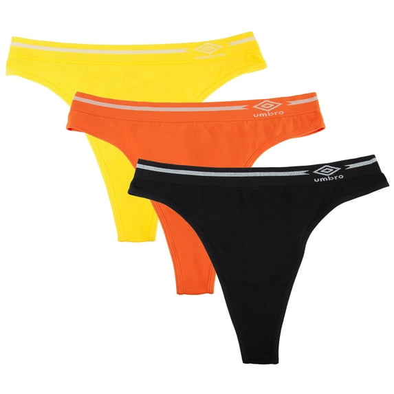 Umbro Women's Seamless Thong Panties 3 Pack Assorted