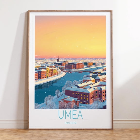 Umea Sweden Birthday Wedding Home Decor Travel Wall Art, Unframed Paper Print Size 8x12