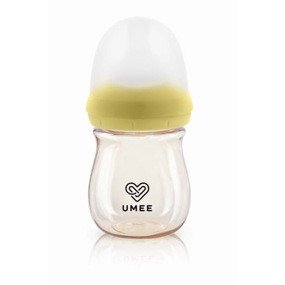 Umee 160ml Baby Bottle – Soft Stage 1 Nipple, Ideal for 0-3 Months, BPA-Free, Yellow