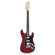 Umelody UST-150 Beginner Electric Guitar, Lightweight Guitar with Matte Natural Finish, Easy to Play for New Players, Perfect for Home Practice, Learning and First Guitar Experience, Red