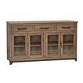 thumbnail image 1 of Benjara Umey 70 Inch Sideboard Console, Mango Wood, 3 Drawers, 4 Glass Doors, Brown, 1 of 2