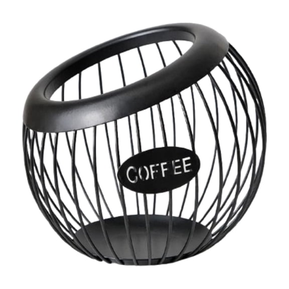 Unfmouf Metal Coffee Pod Holder, Large Capacity Countertop Organizer for Nespresso Capsules, Rustic Coffee Station Storage Rack, Kitchen Counter Display Stand
