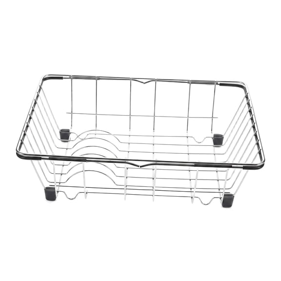 Unfmouf Stainless Steel Expandable In-Sink Dish Drying Rack for Kitchen Sink, Adjustable Design Sink Draining Rack, Space-Saving Storage In Sink Dish Rack