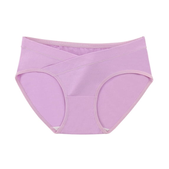 Umfun 5 Pack Panties for Women Cross-Waist High Rise Cotton Briefs - Soft Stretch Full Coverage Panties for Maternity & Comfortable Daily Wear