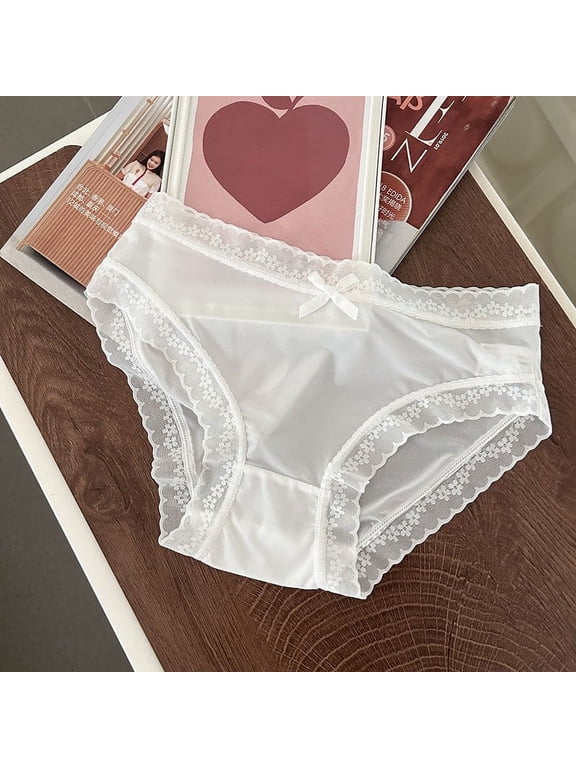 5 Pack Women's Silky Satin Bikini Panties with Scalloped Lace Trim & Bow Detail - Smooth Lightweight Underwear for Daily Comfort & Romantic Wear