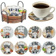 Umfun 8 Pcs Diamond Cup Mat Paintings Kits with Holder, DIY Diamond Art Cup Mat Kits,Full Drill Rhinestone Diamond Art Kits for Adults & Kids,Beginners Art Supplies