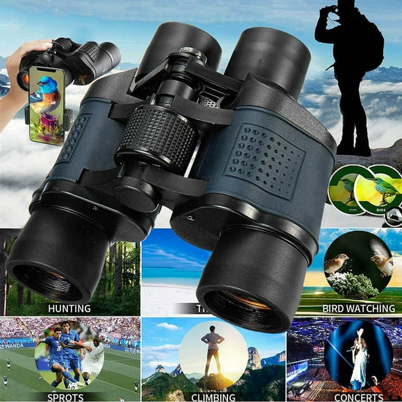 Umfun Adults 60x16 mm Binoculars with Cleaning Cloth, Storage Bag, Grab Rope and User Manual