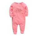 thumbnail image 1 of Umfun Baby Applique Snap Footed Romper Long Sleeve Cotton One-Piece Romper for Infant, 1 of 2