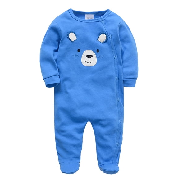 Umfun Baby Applique Snap Footed Romper Long Sleeve Cotton One-Piece Romper for Infant
