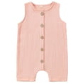 thumbnail image 1 of Umfun Baby Solid Color Sleeveless Romper Button Front Cotton One-Piece Romper for Infant, 1 of 7