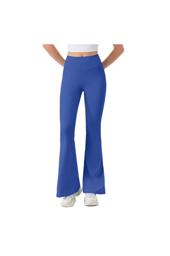 Buttery Soft High Rise Solid Flare Leg Yoga Pants Non Transparent Stretchy Leggings for Gym Yoga Fitness Travel Casual Wear