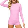 thumbnail image 1 of Umfun Children's 2 Piece Long Sleeve Solid Color Rash Guard Swimsuit Age 3-14 Years, 1 of 8