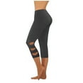 thumbnail image 1 of Umfun Criss Cutout Capri Yoga Leggings High Waist Cropped Pants for Walking Hiking Workout Casual Daily Wear, 1 of 8